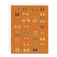 Earrings Love + Friendship Card