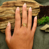 Leaf Cluster Adjustable Ring
