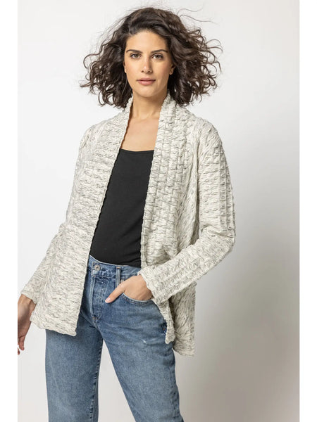 Marled Waffle Weave Short Jacket