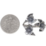 Bronze Adjustable Dogwood Flower and Leaf Ring