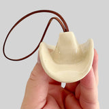 Ceramic Cowboy Hat Ornament — Clear Parchment