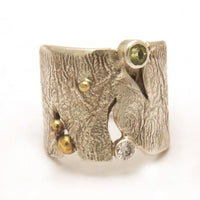 Reticulated Ring with Peridot: Size 8