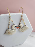Porcelain Swan Earrings