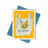 Thank You Cat Bag Risograph Card