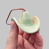 Ceramic Cowboy Hat Ornament — Sage Green