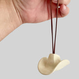Ceramic Cowboy Hat Ornament — Clear Parchment