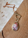 Crazy Lace Agate & Brass Necklace