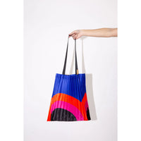 Satin Pleated Tote Bag Rainbow