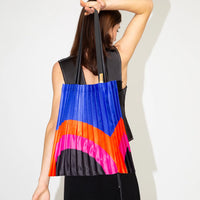 Satin Pleated Tote Bag Rainbow