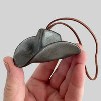 Ceramic Cowboy Hat Ornament — Black Gold