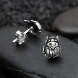 Bronze Scarab Post Earrings 8x7mm