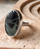 Spiderweb Jasper & Silver Ring