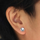 Sterling Silver Full Moon Post Earrings 8x8mm