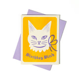 Birthday Bitch Cat Risograph Birthday Card