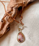 Crazy Lace Agate & Brass Necklace