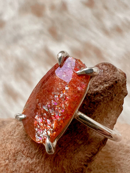 Sunstone & Silver Ring