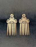 Falling Felines Brass Earrings