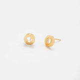 Gold Circle Outline Stud Earrings