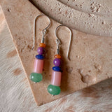 Aventurine & Pink Opal Earrings