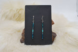 Sparkle Turquoise Ombre Ojibwe Dangle Earrings