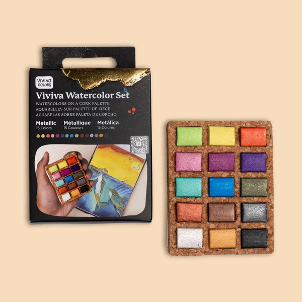 Viviva Metallic Set - 15 Watercolors