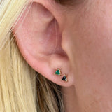 Mini Colored CZ Triangle Stud