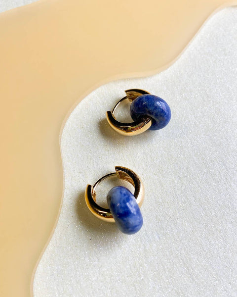 Rondella Stone Hoops in Sodalite