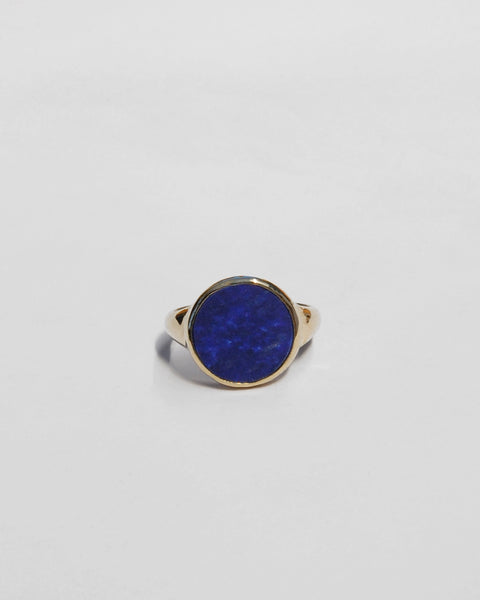 Lacuna Ring in Lapis, Brass