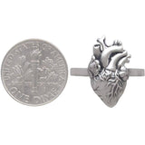 Sterling Silver Anatomical Heart Ring
