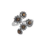 Sterling Silver and Bronze Daisy Bypass Ring
