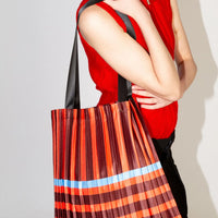 Satin Pleated Tote Bag Ravello Red