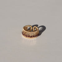 3/8" Gold Ring with Faceted Garnet Beads: TA729
