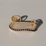 7/8" Wave Bracelet with Faceted Lapis: TA732