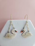 Porcelain Swan Earrings