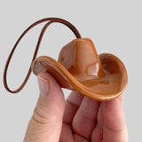 Ceramic Cowboy Hat Ornament — Saddle Brown
