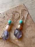 Iolite & Turquoise Earrings