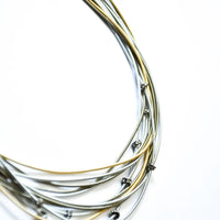 Multi Strand Piano Wire Necklace with Crystal Beads