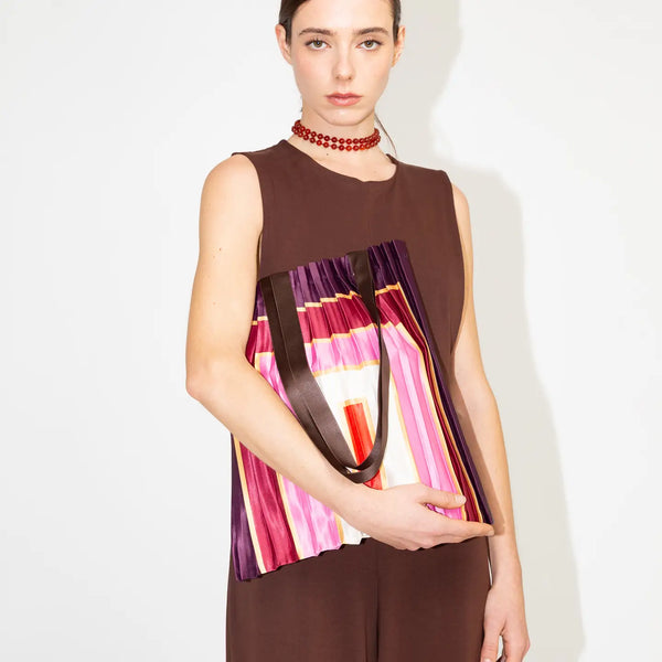 Satin Pleated Tote Bag Villasimius