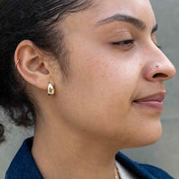 Large Teardrop Huggie Hoop Earrings