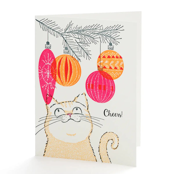 Cat, Cheers! Holiday Notecard