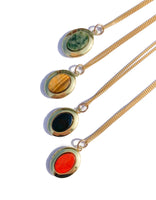 Oval Locket Necklace with Wyoming Jade