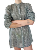 Long Cotton Button-Down Shirt