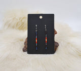 Red Ombre Ojibwe Dangle Earrings