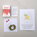 Kawaii Christmas Star Cross Stitch Kit in a Matchbox