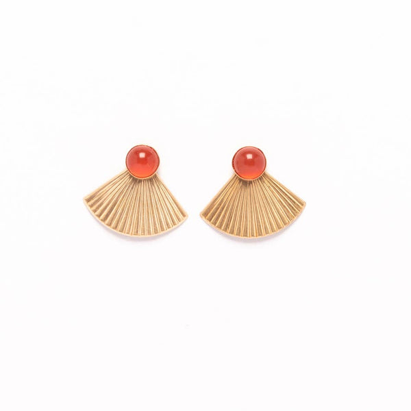 Carnelian Studs with Pleat Jackets