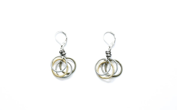 Crystal Bead Multi Loop Dangle Earrings