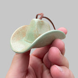 Ceramic Cowboy Hat Ornament — Sage Green