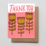Folk Flowers Thank You Card