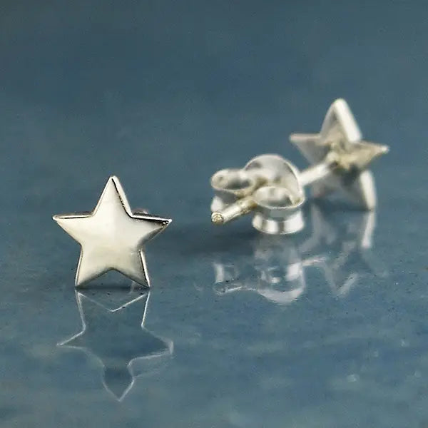 Silver Star Post Earrings