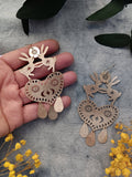 Dancing Hares Brass Earrings